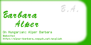 barbara alper business card